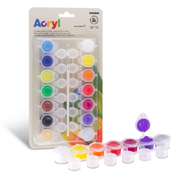 Colori acrilici fini 14 flaconcino da 4,5 ml. 14 colori - Cartoarte Colori acrilici fini 14 flaconcino da 4,5 ml. 14 colori - Cartoarte