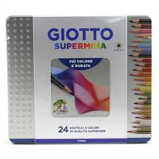 Pastelli giotto supermina 24 colori mina diam.mm.3,8 scatola metallo - Cartoarte Pastelli giotto supermina 24 colori mina diam.mm.3,8 scatola metallo - Cartoarte