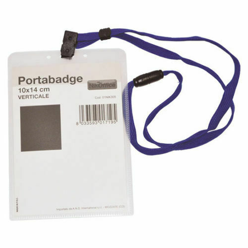 Portabadge cm10x14 verticale antisoffocamento 30 pz. - Cartoarte Portabadge cm10x14 verticale antisoffocamento 30 pz. - Cartoarte