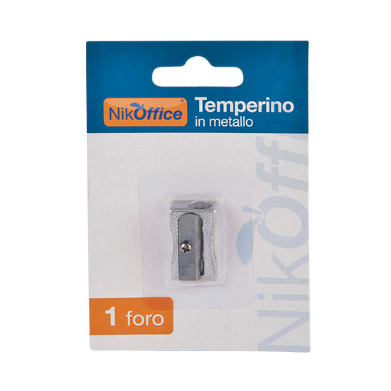 Temperino 1 foro in metallo blister da 1 temperino art.12nik020 - Cartoarte Temperino 1 foro in metallo blister da 1 temperino art.12nik020 - Cartoarte