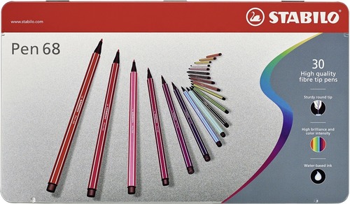 Pennarelli Stabilo Pen scatola in metallo 30 colori 68306 - Cartoarte Pennarelli Stabilo Pen scatola in metallo 30 colori 68306 - Cartoarte