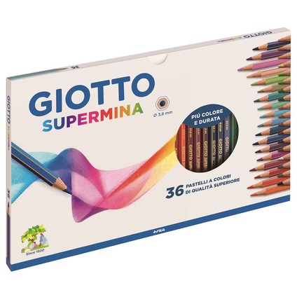 Pastelli Giotto supermina 36 colori mina diam.3,8 mm. - Cartoarte Pastelli Giotto supermina 36 colori mina diam.3,8 mm. - Cartoarte