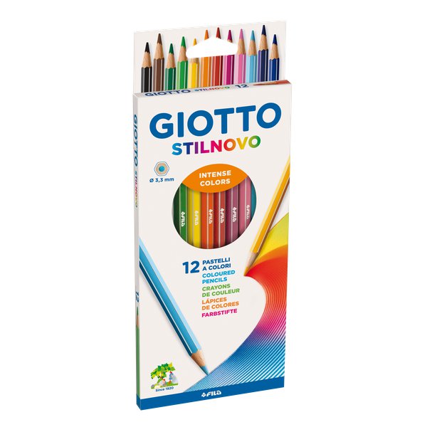 Pastelli stilnovo 12 colori mina diam.3,3 mm. Giotto - Cartoarte Pastelli stilnovo 12 colori mina diam.3,3 mm. Giotto - Cartoarte
