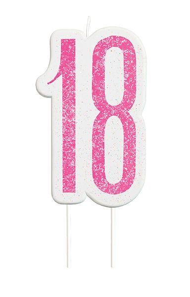 Candela in cera glitter 18 anni - Cartoarte Candela in cera glitter 18 anni - Cartoarte