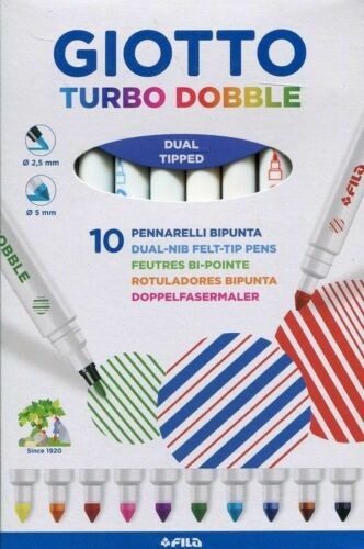 Pennarello turbo Giotto dobble bipunta conf.10 colori assortiti - Cartoarte Pennarello turbo Giotto dobble bipunta conf.10 colori assortiti - Cartoarte