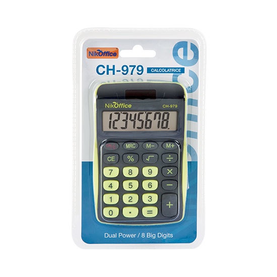 Calcolatrice Dual Power CH-979 - 8 cifre Big Digits - Cartoarte Calcolatrice Dual Power CH-979 - 8 cifre Big Digits - Cartoarte
