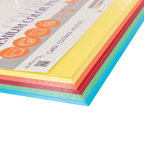 Carta fotocopie 250 fogli 21X29,7 gr.80 assortita in 5 colori tinte forti - Cartoarte Carta fotocopie 250 fogli 21X29,7 gr.80 assortita in 5 colori tinte forti - Cartoarte