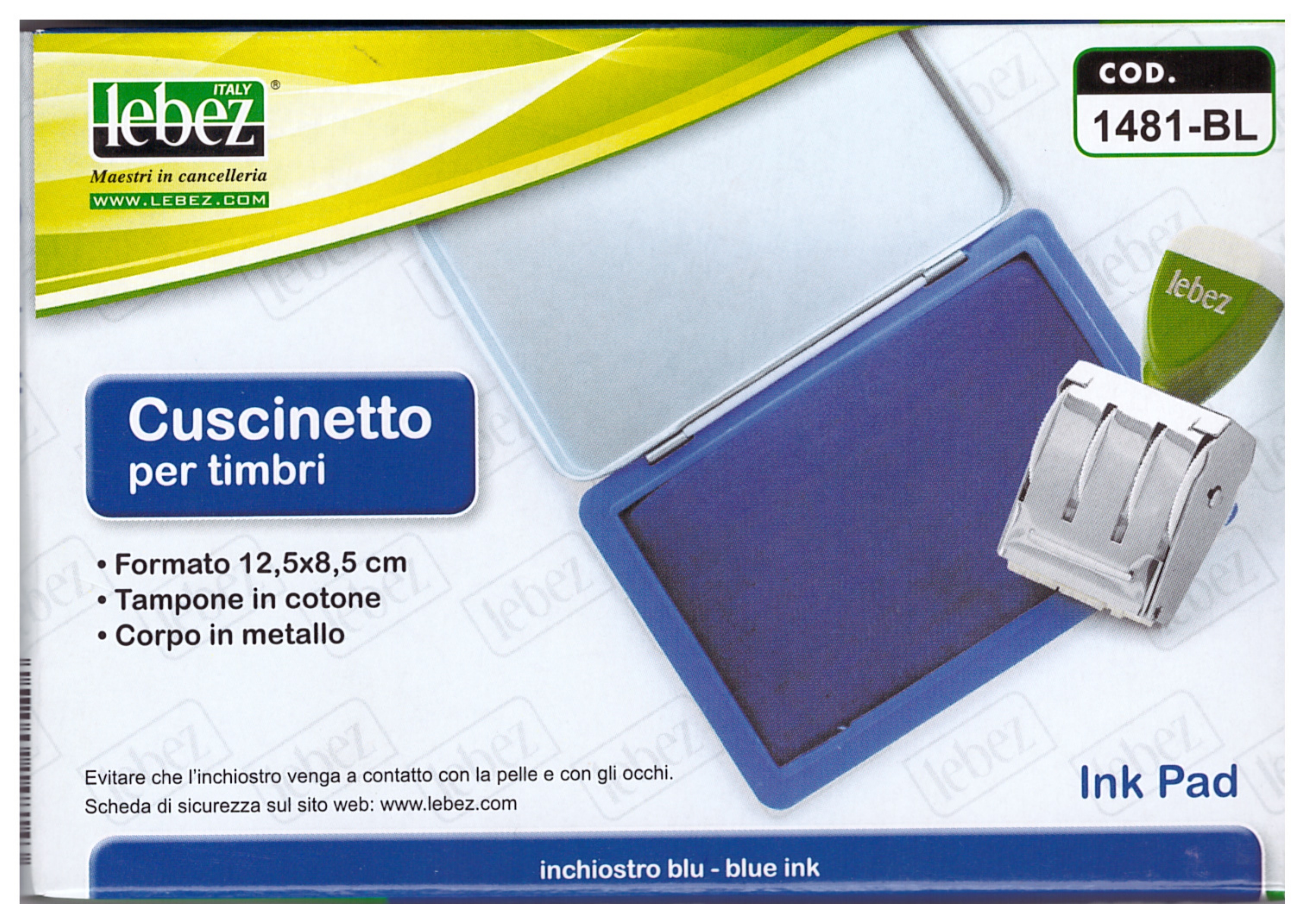 Cuscinetto per timbri inchiostro blu f.to cm.12,5x8,5 - Cartoarte Cuscinetto per timbri inchiostro blu f.to cm.12,5x8,5 - Cartoarte