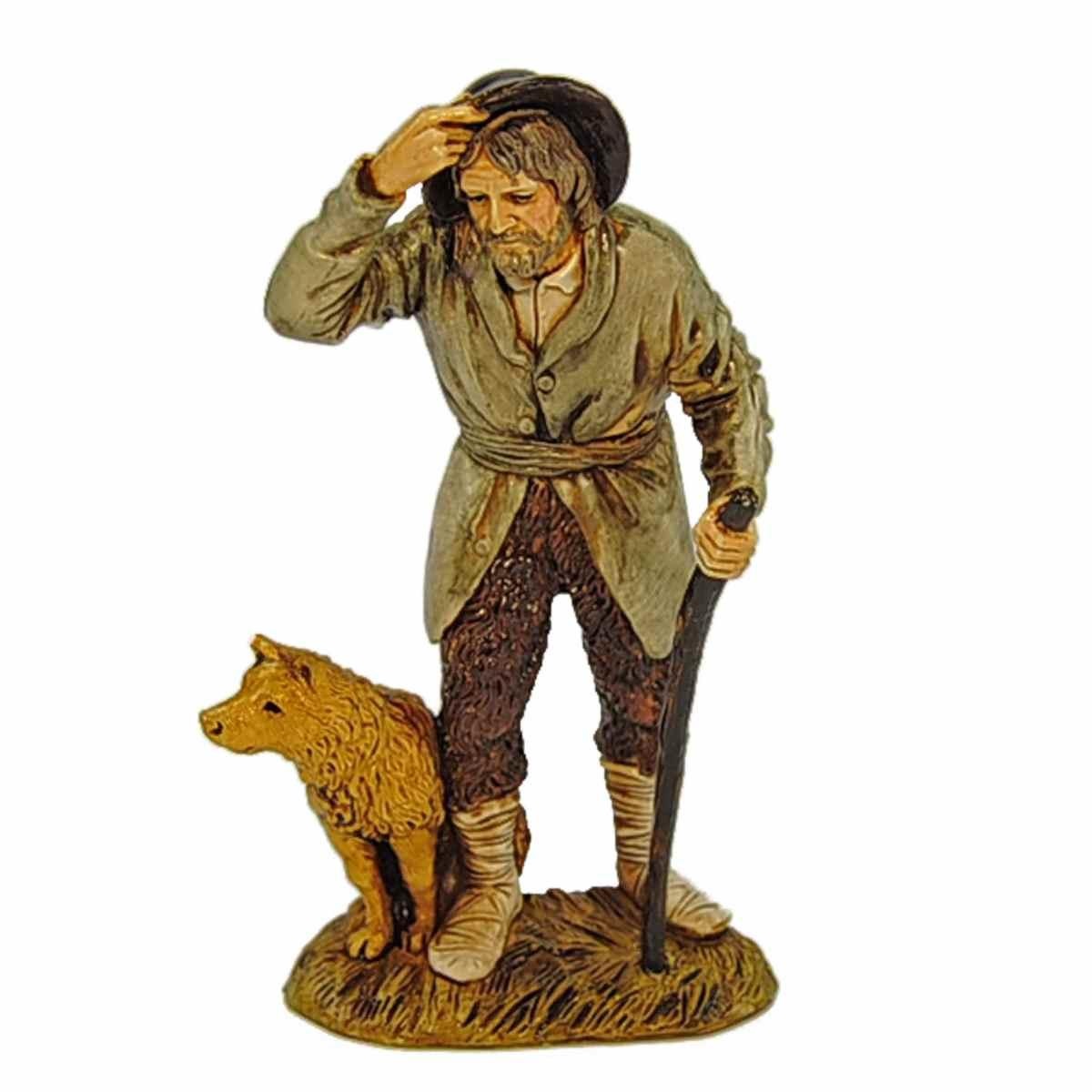 Pastore Benino Per Presepe In Resina 12 Cm - Statuina Artigianale Dipinta A Mano, Decorazione Natalizia Napoletana