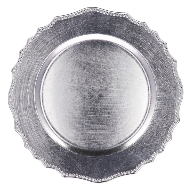 Sottopiatto in plastica argento diametro cm.32 - Cartoarte Sottopiatto in plastica argento diametro cm.32 - Cartoarte