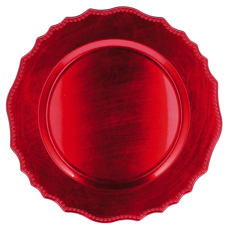 Sottopiatto in plastica rosso diametro cm.32 - Cartoarte Sottopiatto in plastica rosso diametro cm.32 - Cartoarte