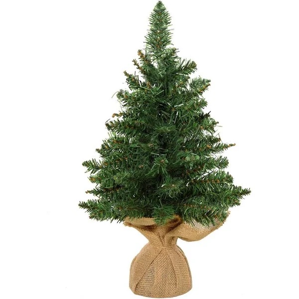Albero Natale verde mini con base sacco juta h. cm.30 - Cartoarte Albero Natale verde mini con base sacco juta h. cm.30 - Cartoarte