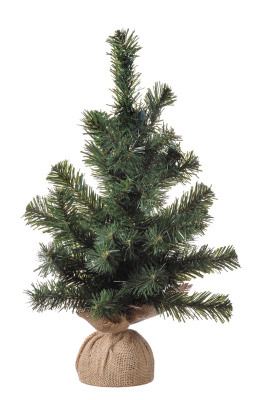 Albero Natale verde mini con base sacco juta h. cm.45 - Cartoarte Albero Natale verde mini con base sacco juta h. cm.45 - Cartoarte