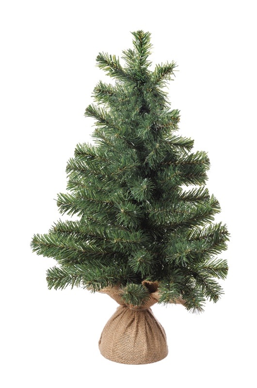 Albero Natale verde mini con base sacco juta h. cm. 60 - Cartoarte Albero Natale verde mini con base sacco juta h. cm. 60 - Cartoarte