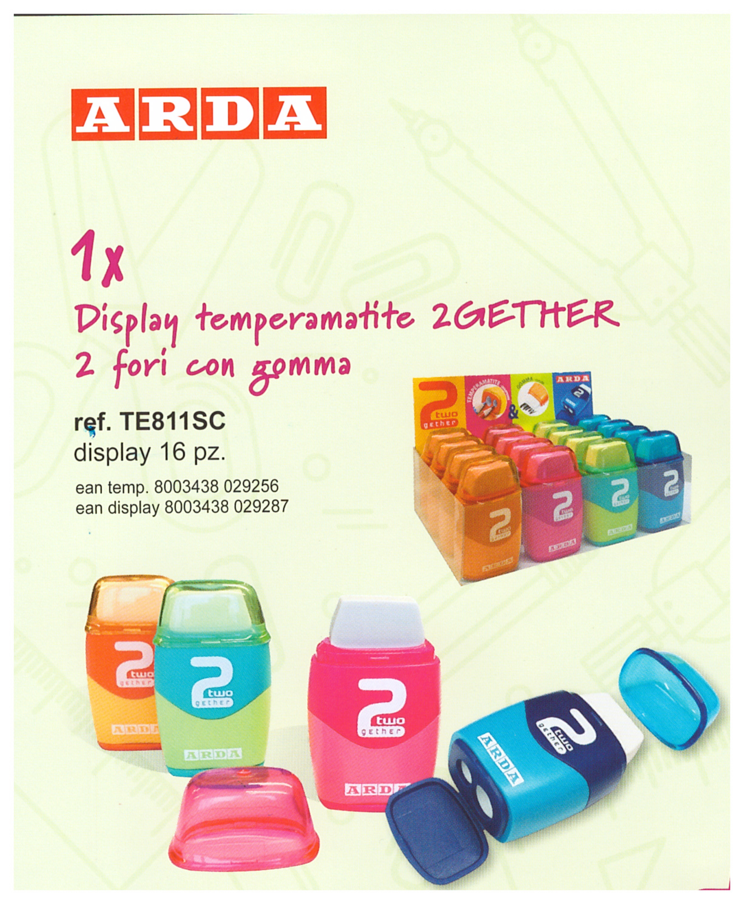 Temperamatite con gomma 2 in 1 - temperamatite + gomma - Cartoarte Temperamatite con gomma 2 in 1 - temperamatite + gomma - Cartoarte