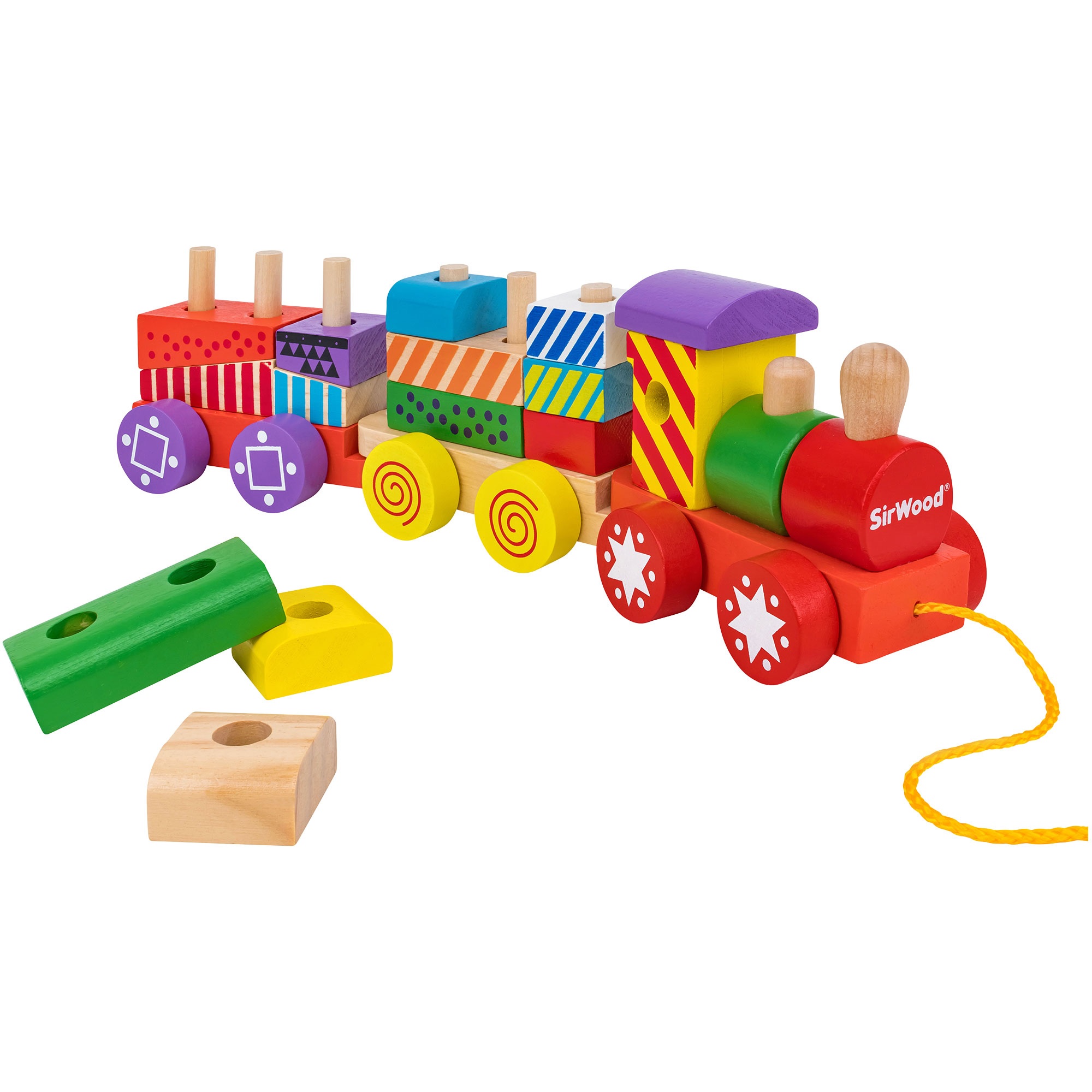 Trenino costruzioni in legno 16 pz. a traino - Cartoarte Trenino costruzioni in legno 16 pz. a traino - Cartoarte