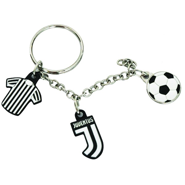 Portachiavi metallo smalto Juventus con ciondoli - Cartoarte Portachiavi metallo smalto Juventus con ciondoli - Cartoarte