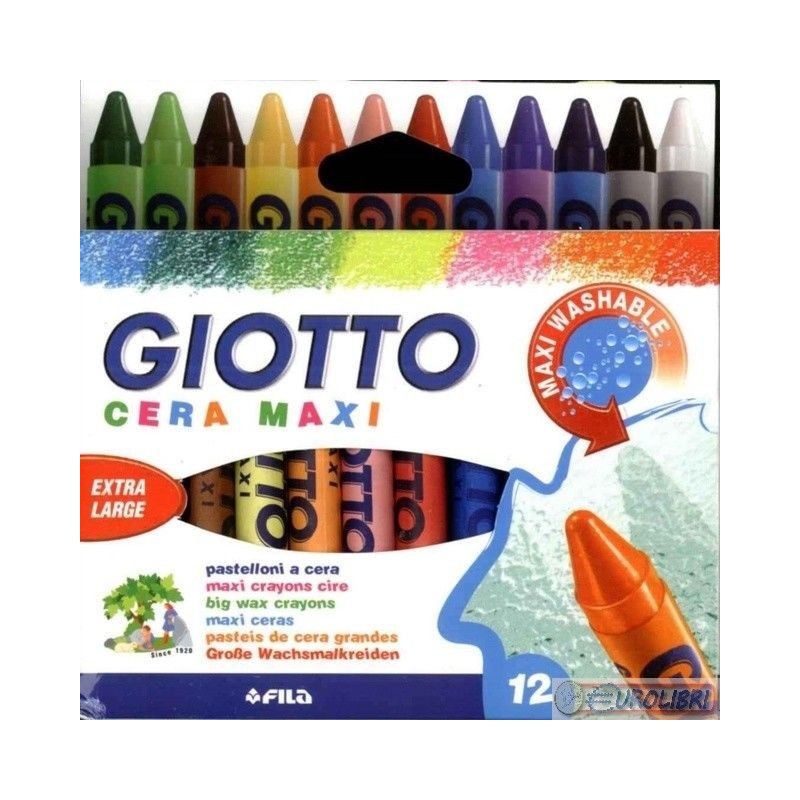 Pastello 12 colori cera maxi diam.mm.11,5 - Cartoarte Pastello 12 colori cera maxi diam.mm.11,5 - Cartoarte