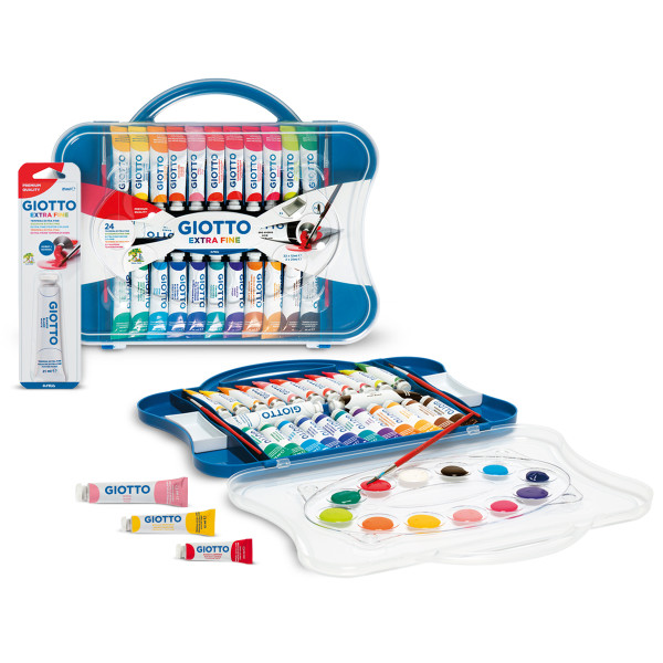Tempera in valigetta Giotto extra fine 12 ml.12 colori - Cartoarte Tempera in valigetta Giotto extra fine 12 ml.12 colori - Cartoarte