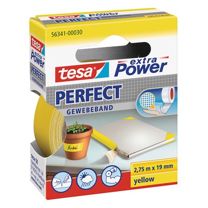Nastro adesivo Tesa telato extra Power giallo mt.2,75x19mm - Cartoarte Nastro adesivo Tesa telato extra Power giallo mt.2,75x19mm - Cartoarte
