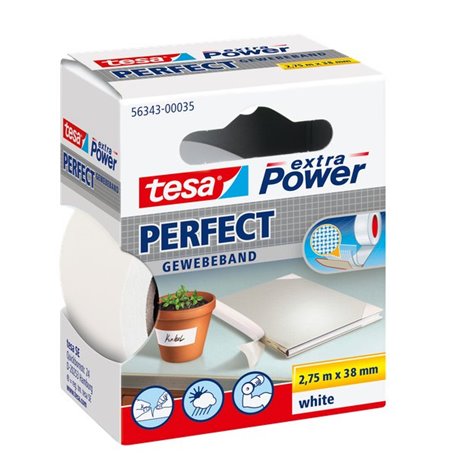 Nastro adesivo tesa telato extra Power bianco mt.2,75x38 mm - Cartoarte Nastro adesivo tesa telato extra Power bianco mt.2,75x38 mm - Cartoarte