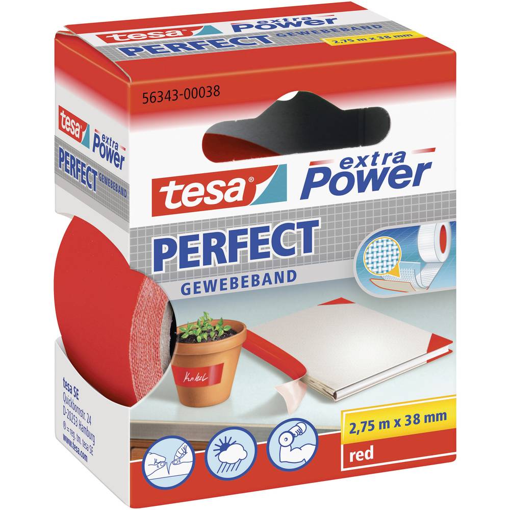 Nastro adesivo tesa telato extra Power rosso mt.2,75x38 mm - Cartoarte Nastro adesivo tesa telato extra Power rosso mt.2,75x38 mm - Cartoarte