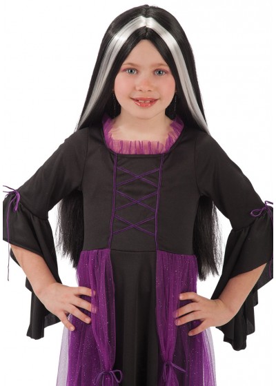Parrucca Morticia per bimba - Cartoarte Parrucca Morticia per bimba - Cartoarte